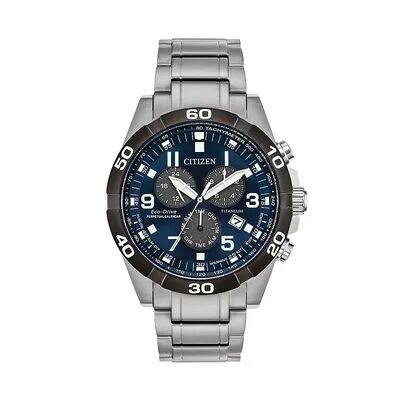 Citizen Eco-Drive Men's Brycen Stainless Steel Chronograph Watch, Size: Large, Grey