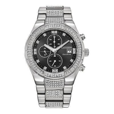 Citizen Men's Citizen Eco-Drive Stainless Steel Chronograph Watch - CA0750-53E, Size: Large, Silver