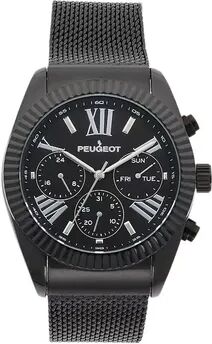 Peugeot Men's Coin Edge Mesh Watch, Size: Large, Black