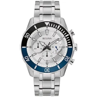 Bulova Men's Stainless Steel Chronograph Watch - 98A257, Size: Large, Silver