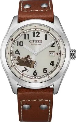 Citizen Disney's Mickey Mouse Men's Aviator Strap Watch by Citizen, Size: Large, Brown