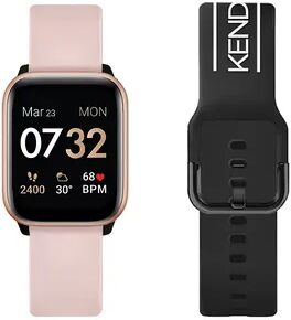 KENDALL & KYLIE KENDALL + KYLIE Women's Smart Watch with Blush/Black Logo Straps, Pink, Medium