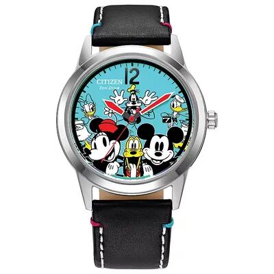 Citizen Disney's Mickey Mouse & Friends Unisex Eco-Drive Black Leather Watch by Citizen - AW1235-06W, Men's, Size: Large