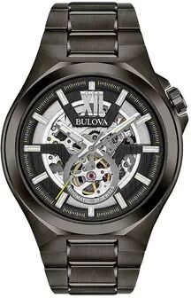 Bulova Men's Stainless Steel Automatic Skeleton Watch, Grey