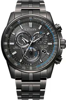 Citizen Eco-Drive Men's PCAT Black Ion Plated Atomic Watch - CB5887-55H, Grey