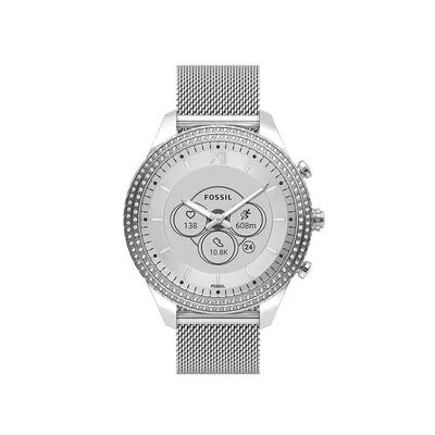 Fossil Women's Hybrid Silver Mesh Smart Watch, Large