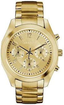 Caravelle by Bulova Women's Crystal Stainless Steel Chronograph Watch - 44L238, Size: Medium, Yellow