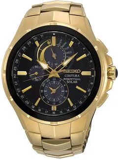 Seiko Men's Coutura Stainless Steel Solar Chronograph Watch - SSC700, Size: Large, Gold