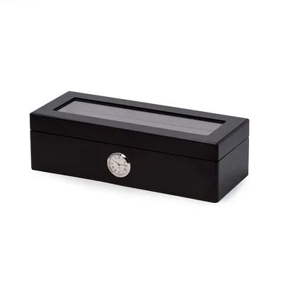 Unbranded All In Time Wood Watch Box (Fits 4 Watches), Black