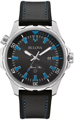 Bulova Men's Marine Star Black Silicone Watch - 96B337K, Size: Large