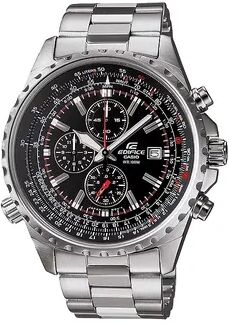 Casio Men's EDIFICE Stainless Steel Flight Computer Chronograph Watch - EF527D-1AV, Grey