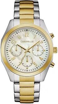 Caravelle by Bulova Women's Crystal Two Tone Stainless Steel Chronograph Watch - 45L169, Size: Medium, Multicolor