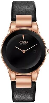 Citizen Eco-Drive Women's Axiom Black Leather Watch - GA1058-16E, Size: Small