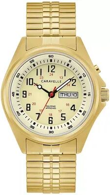 Caravelle by Bulova Men's Gold-Tone Stainless Steel Expansion Band Watch - 44C112, Size: Large