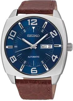 Seiko Men's Recraft Leather Automatic Watch - SNKN37, Size: Large, Brown