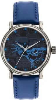 Marvel Comics Black Panther Men's Vintage Leather Watch, Size: Large, Blue