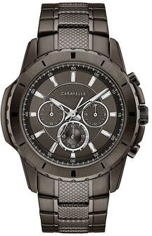 Caravelle by Bulova Men's Gunmetal Ion-Plated Stainless Steel Chronograph Watch - 45A142, Size: Large, Grey