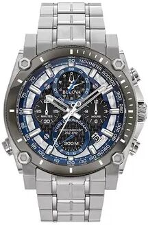 Bulova Men's Precisionist Champlain Stainless Steel Chronograph Watch - 98B316, Silver