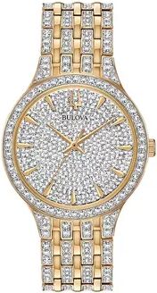 Bulova Men's Phantom Crystal Two Tone Watch - 98A229, Size: Large, Gold