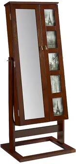 Linon Jewelry Armoire 5-Opening Frame Cheval Floor Mirror, Women's, Brown