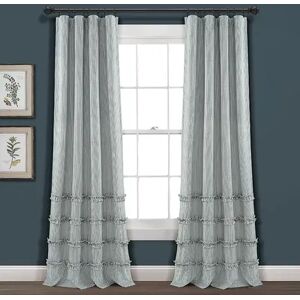 Lush Decor 2-pack Vintage Stripe Yarn Dyed Cotton Window Curtains, Dark Blue, 40X84