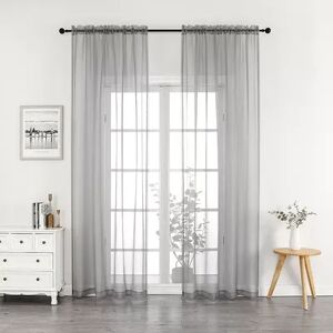 Unbranded Crystal Sheer 2-pack Window Curtain Set, Grey, 52X84