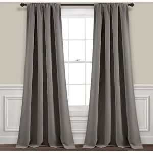 Lush Decor 2-pack Insulated Grommet Blackout Window Curtains, Dark Grey, 52X108