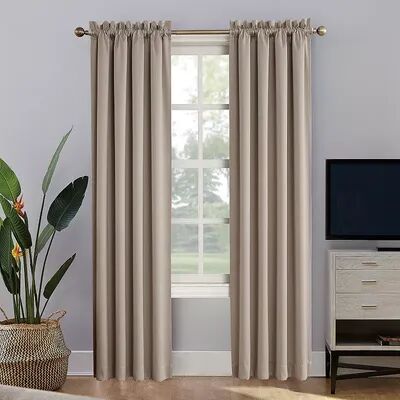 Sun Zero Blackout 1-Panel Norway Theater Grade Window Curtain, Lt Beige, 52X63