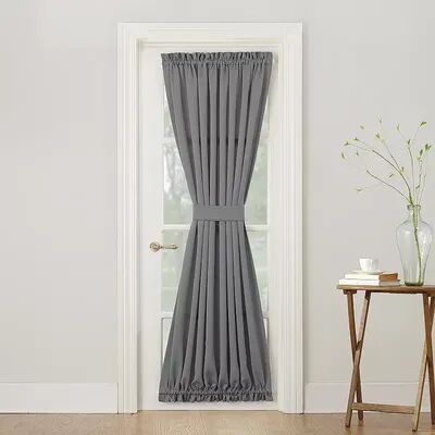 Sun Zero 1-Panel Gramercy Room Darkening Door Curtain, Grey, 54X72