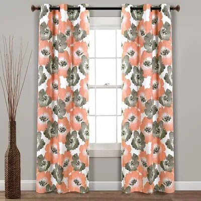 Lush Decor 2-pack Julie Floral Insulated Grommet Blackout Window Curtains, Multicolor, 38X95