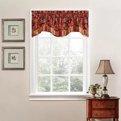 Traditions by Waverly Navarra Window Valance, Red, 52X16