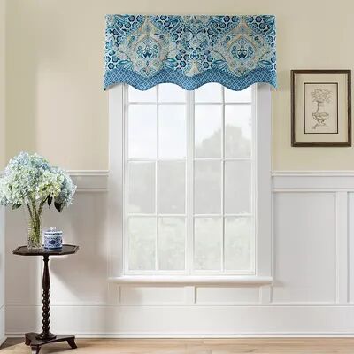 Waverly Moonlit Shadows Wave Window Valance, Blue