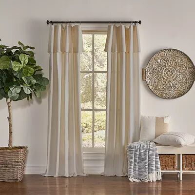 MERCANTILE Drop Cloth 1-panel Light Filtering Window Curtain, Beig/Green, 50X84