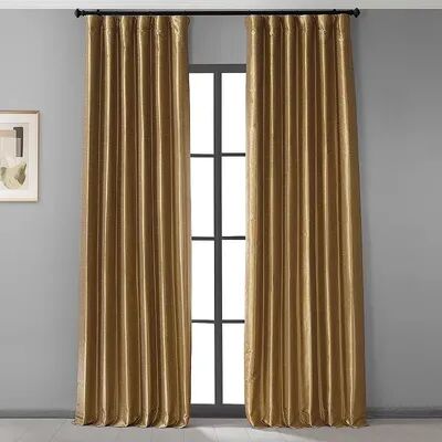 EFF Blackout 1-Panel Vintage Dupioni Hotel Curtain, Yellow, 50X96