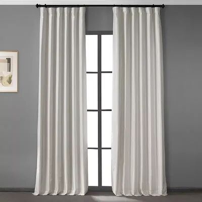 EFF Blackout 1-Panel Vintage Dupioni Hotel Curtain, White, 50X96