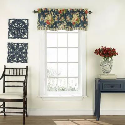 Waverly Sanctuary Rose Window Valance - 52'' x 16'', Blue