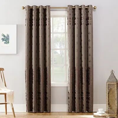 Sun Zero Blackout 1-Panel Extreme Elidah Theater Grade Window Curtain, Dark Brown, 50X95