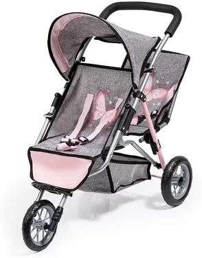 Bayer Dolls Twin 3-Wheel Jogger Stroller, Multicolor