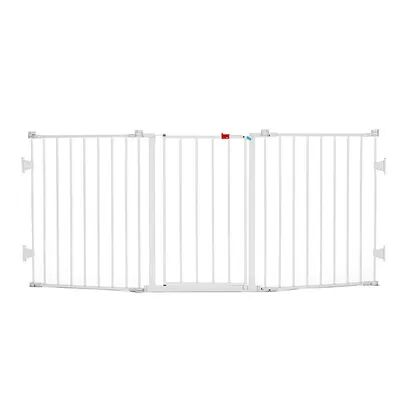 Regalo Flexi Gate Extra Wide Configurable Metal Walk Through Safety Baby Gate, Multicolor