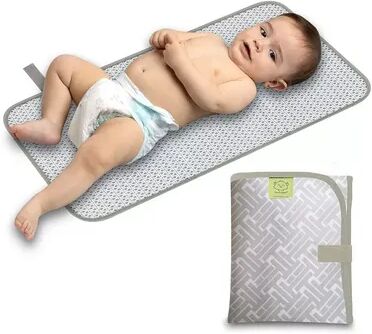 KeaBabies Portable Diaper Changing Pad, Waterproof Foldable Baby Changing Mat, Travel Diaper Change Mat, Med Grey