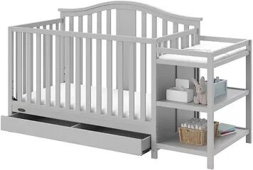 Graco Solano 4-in-1 Convertible Crib & Changer with Drawer, Grey