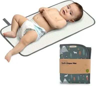 KeaBabies Portable Diaper Changing Pad, Waterproof Foldable Baby Changing Mat, Travel Diaper Change Mat, Med Green