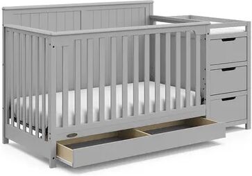 Graco Hadley 4-in-1 Convertible Crib and Changer with Drawer, Grey