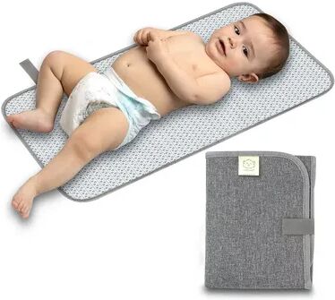 KeaBabies Portable Diaper Changing Pad, Waterproof Foldable Baby Changing Mat, Travel Diaper Change Mat, Grey