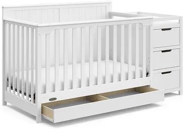 Graco Hadley 4-in-1 Convertible Crib and Changer with Drawer, White