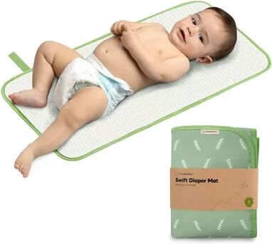 KeaBabies Portable Diaper Changing Pad, Waterproof Foldable Baby Changing Mat, Travel Diaper Change Mat, Green