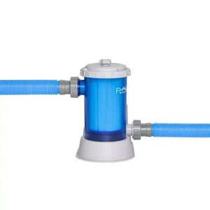 Bestway 58647E-BW Flowclear Transparent Filter Above Ground Pool Pump 1500 GPH, Brt Blue