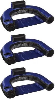 Swimline Inflatable Nylon Covered Swimming Pool U-Seat Chair Float (3 Pack), Brt Blue