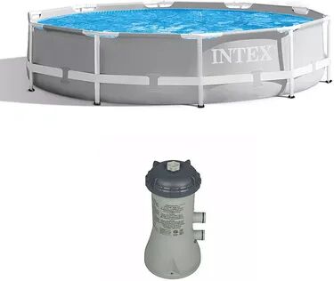 Intex 10 Feet x 30 Inches Outdoor Swimming Pool w/ Cartridge Filter Pump System, Brt Blue