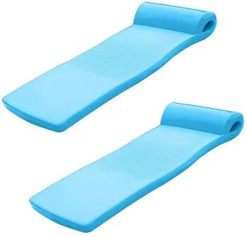 TRC Recreation Super Soft Swimming Pool Float Water Lounger Raft (2 Pack), Brt Blue